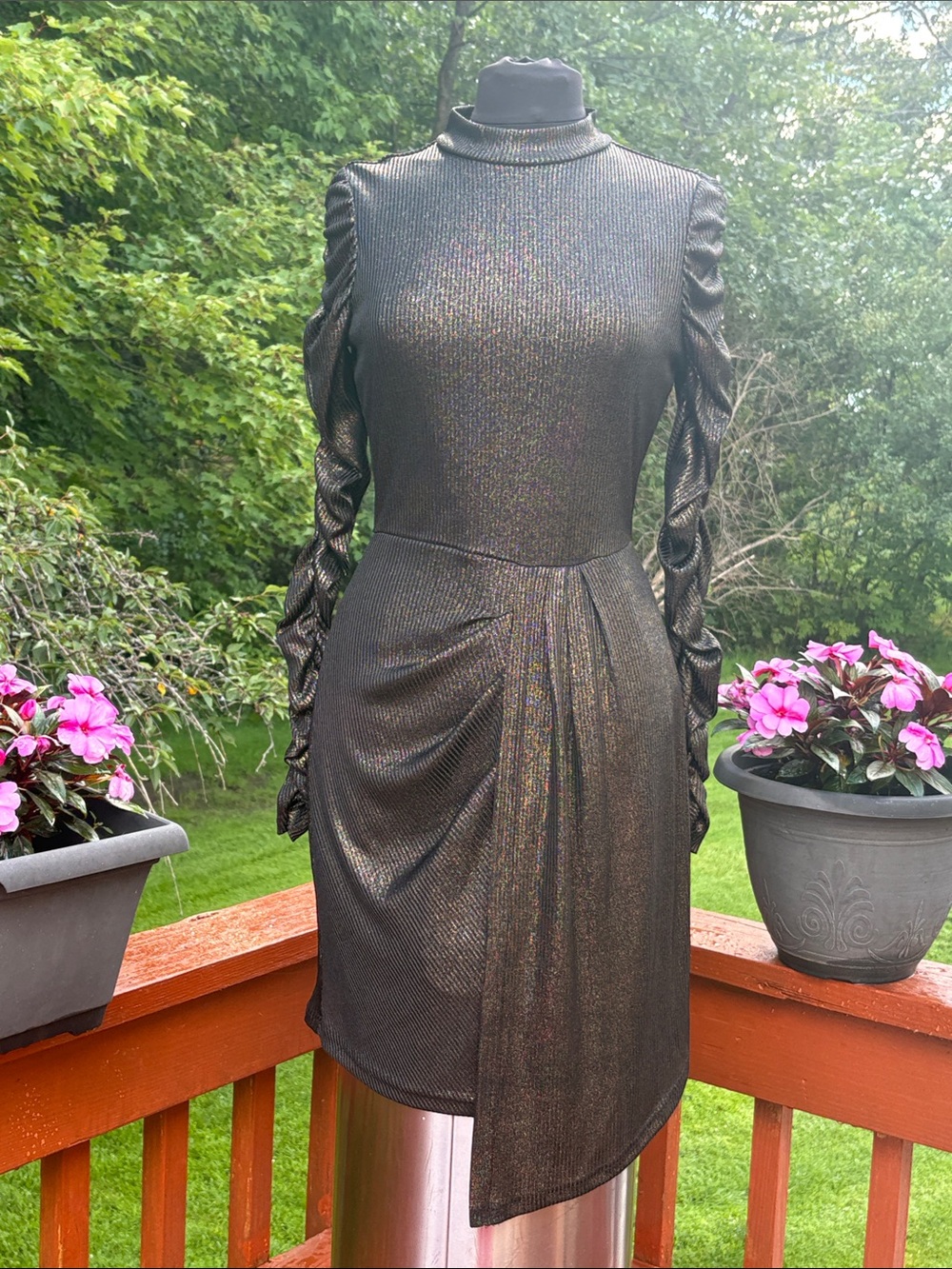 NWT Walter Baker Black & Gold Dress